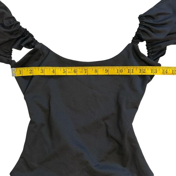 NWT Londre Ruffle Shoulder One Piece Swimsuit Black XS - Picture 5 of 10